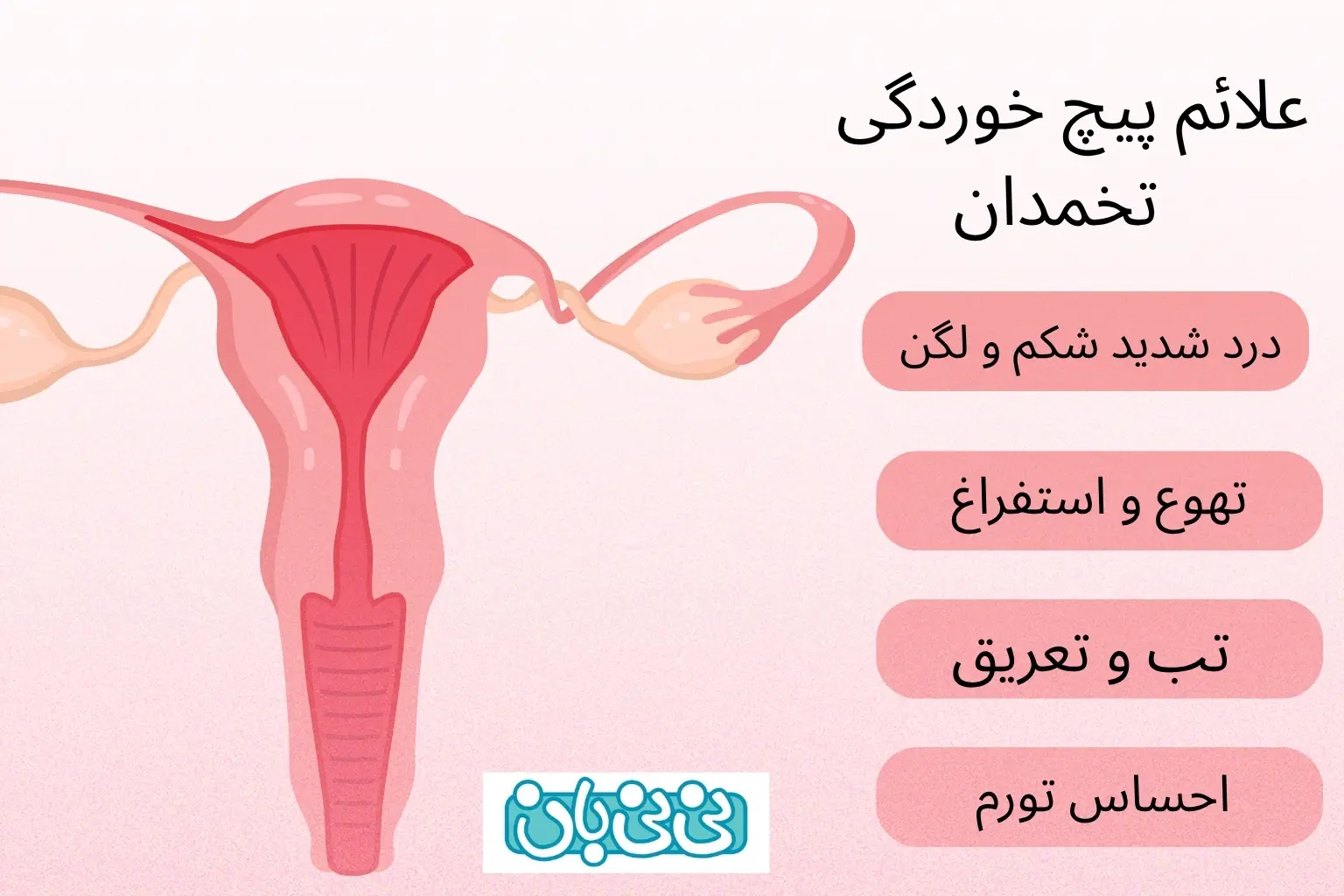 علائم پیچ خوردگی تخمدان