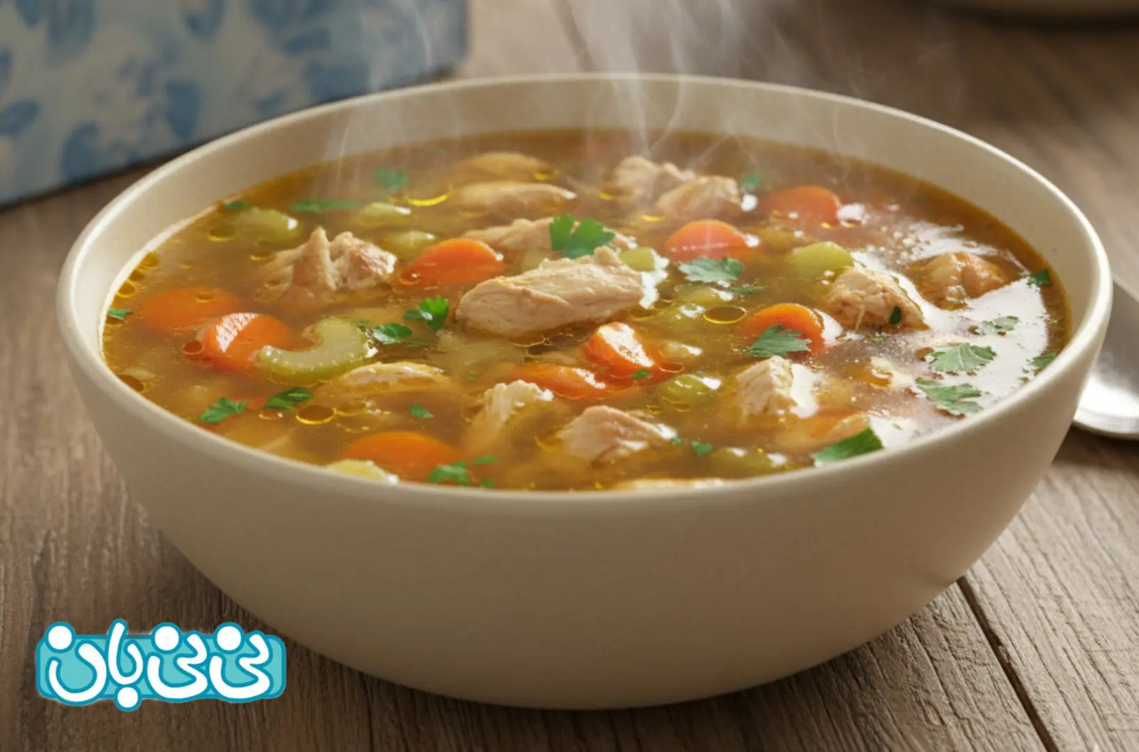 سوپ مرغ و سبزیجات