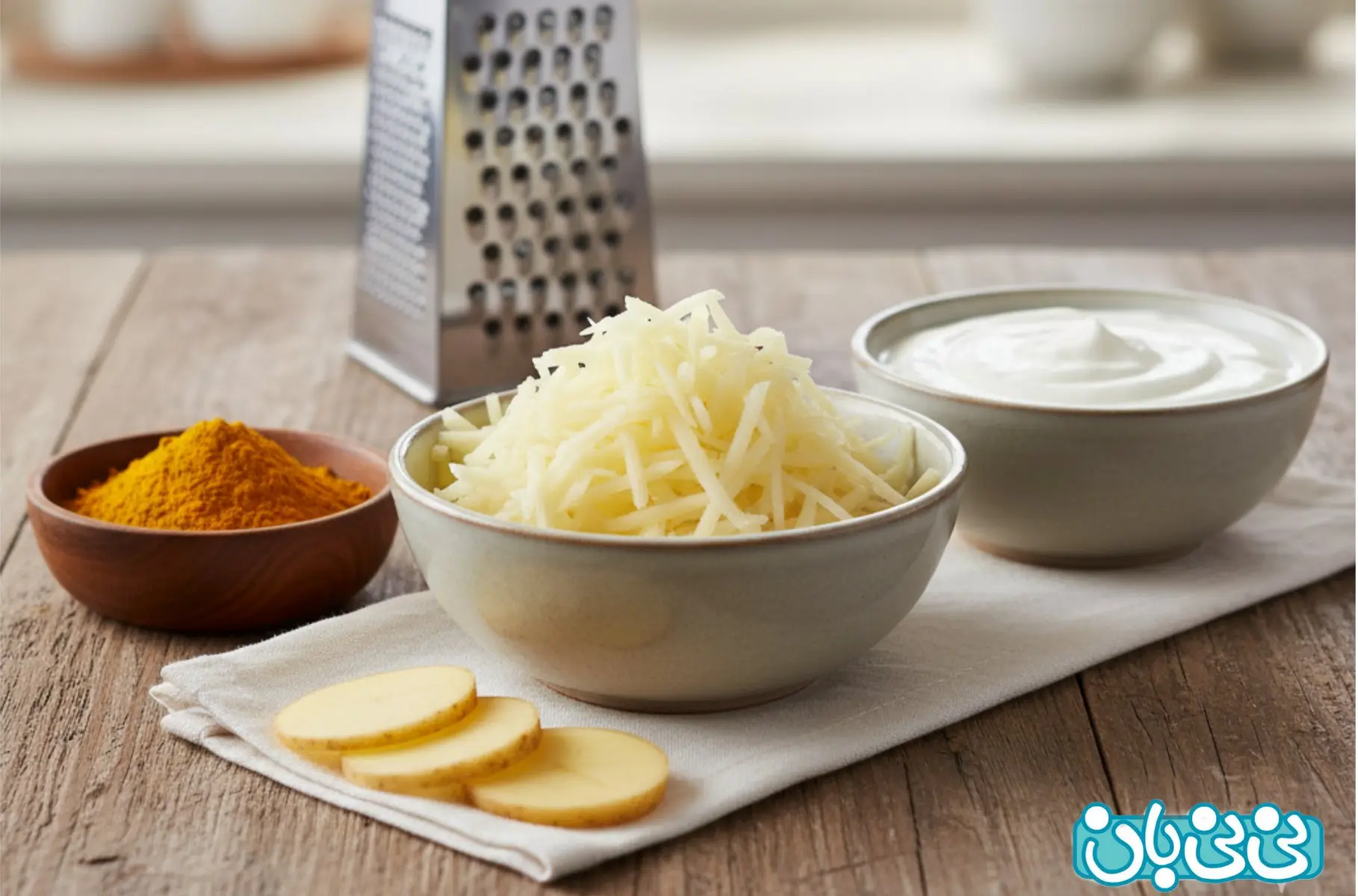 سیب زمینی و زردچوبه