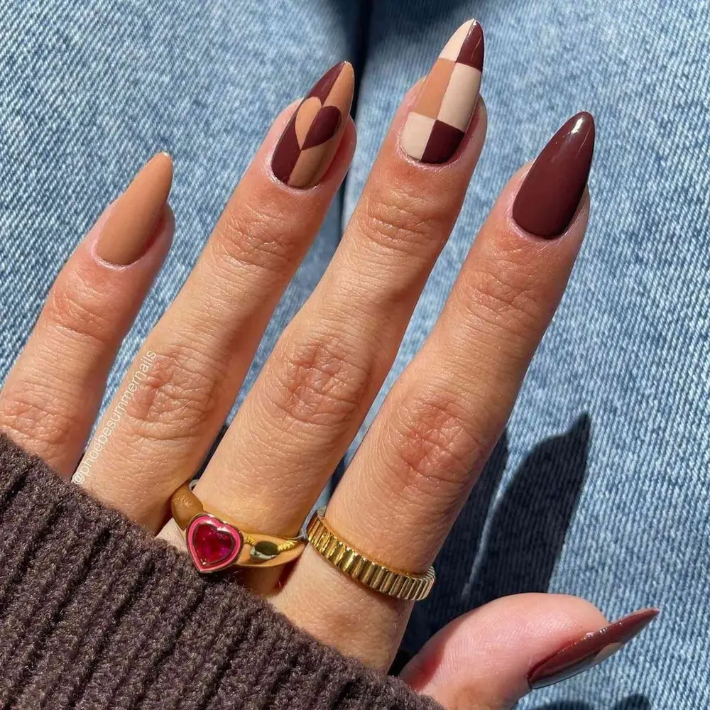 Assorted-Chocolate-Mix-n-Match-Nails-Byrdie-eda3a35df93243969349372b7d068d90