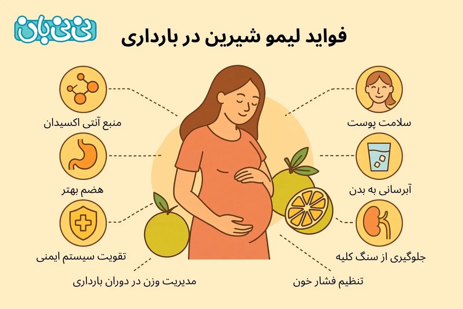 فواید لیمو شیرین در بارداری