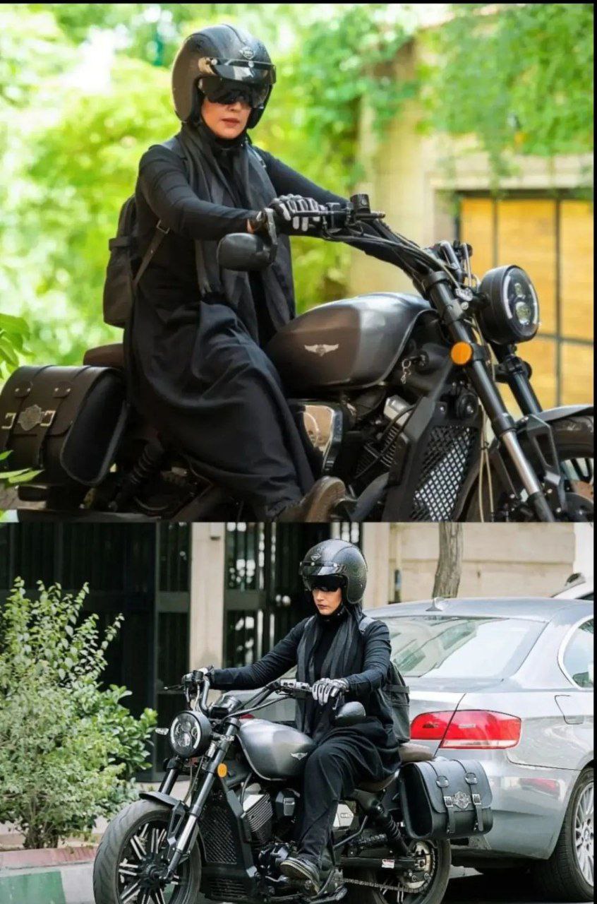 موتور سواری بازیگر معروف زن در خیابان های تهران / عکسی که نباید لو میرفت! + عکس