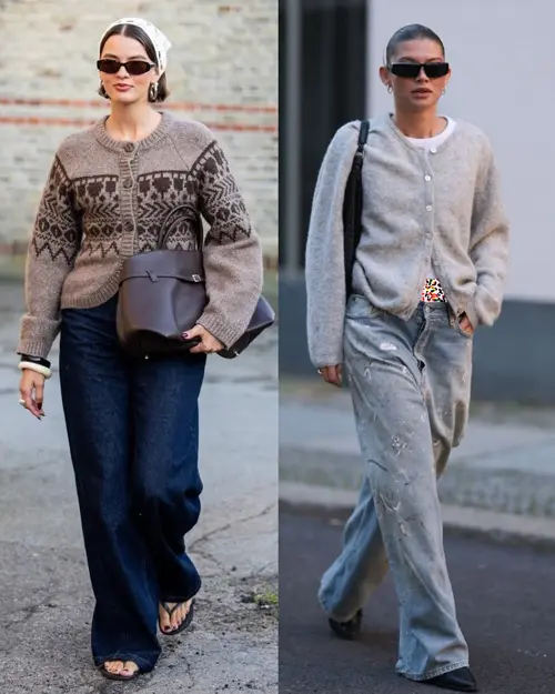 ترکیب کاردیگن با شلوار جین