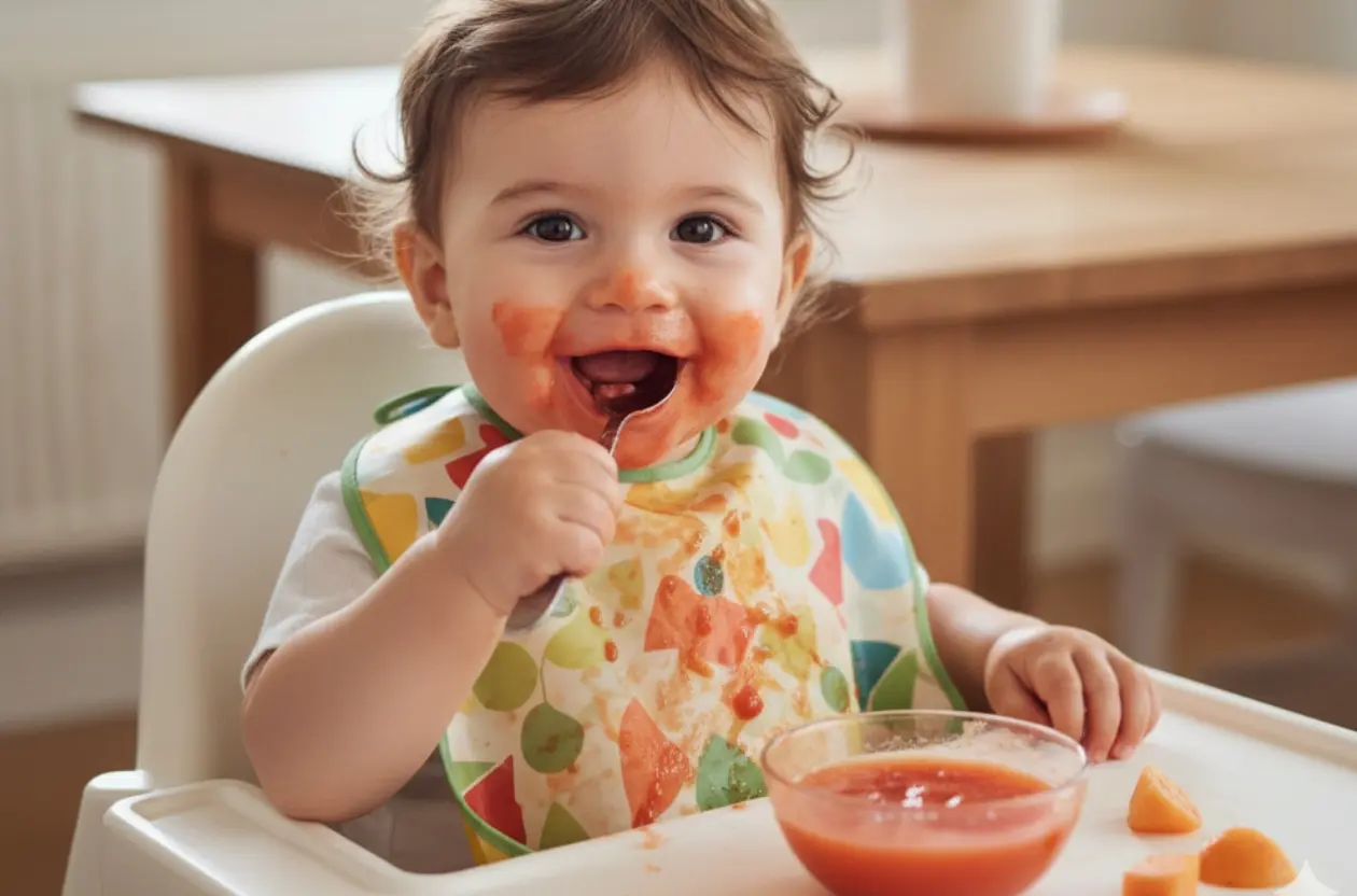 رنگ مدفوع نوزاد بعد از غذای کمکی