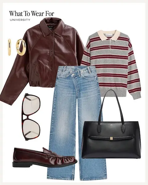 استایل با کت چرمی