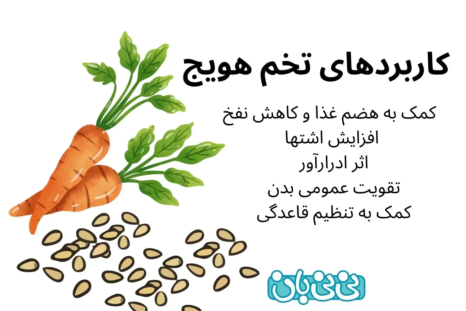 کاربردهای تخم هویج