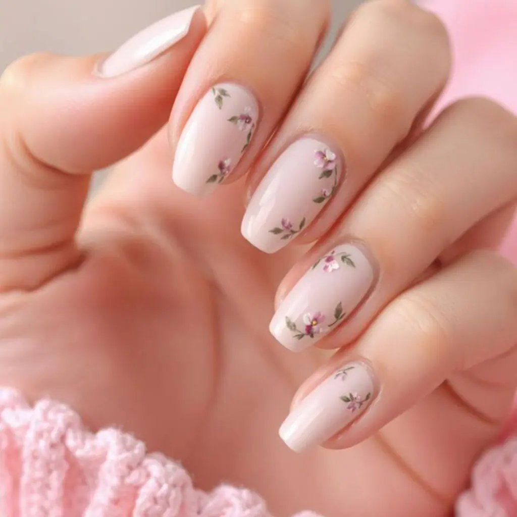 مدل-ناخن-با-طرح-گل-