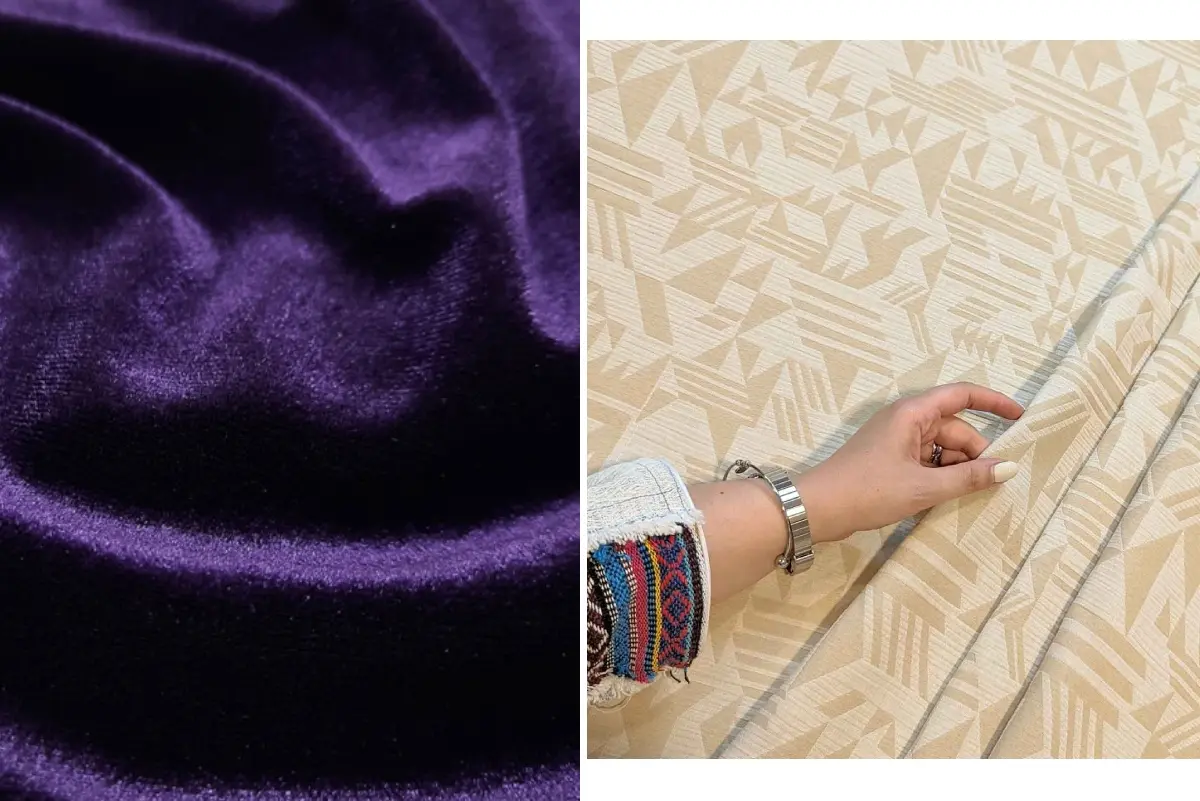 شکل ظاهری پارچه مخمل و ژاکارد