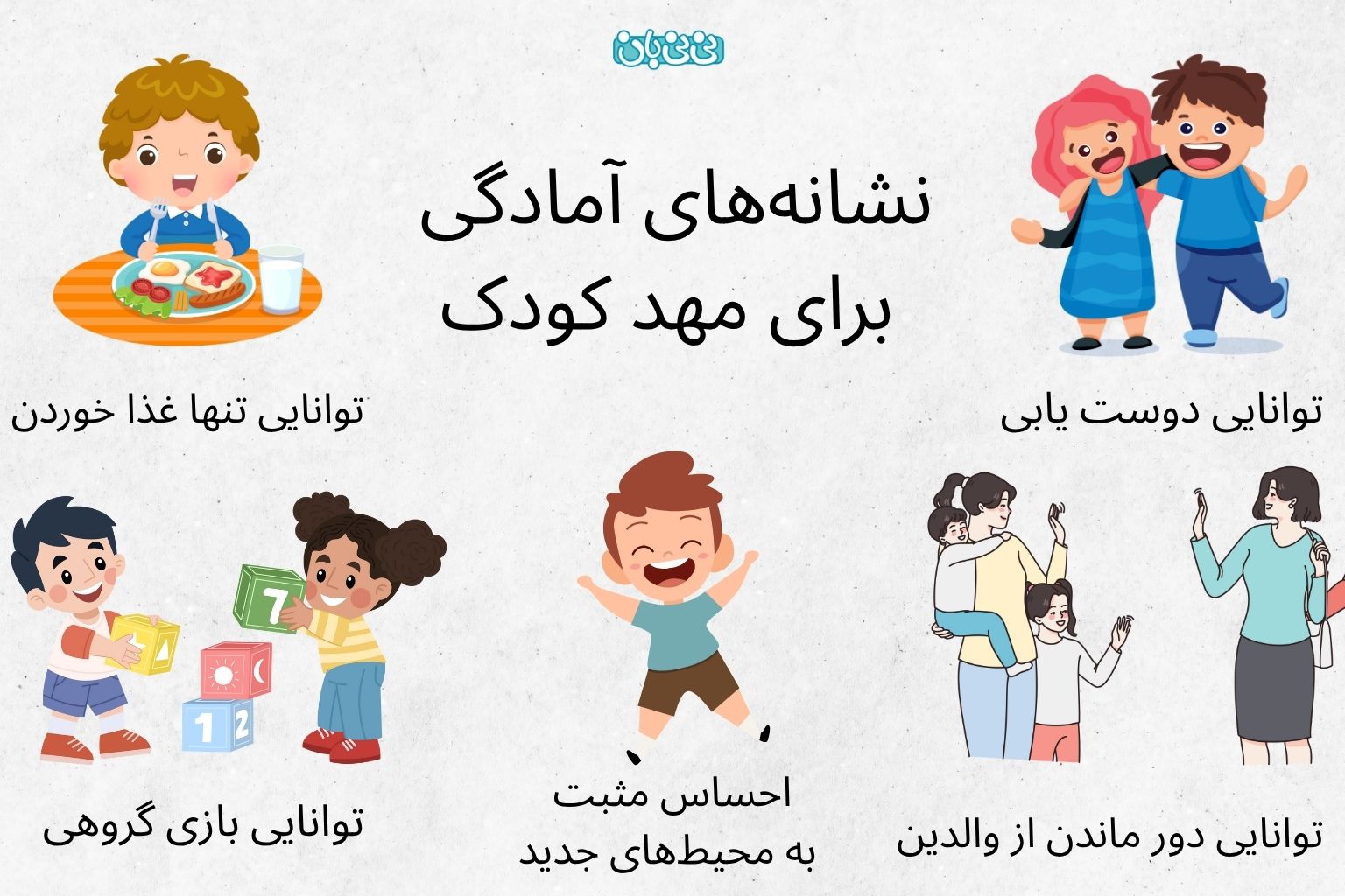 علائم آمادگی کودک برای مهد کودک رفتن