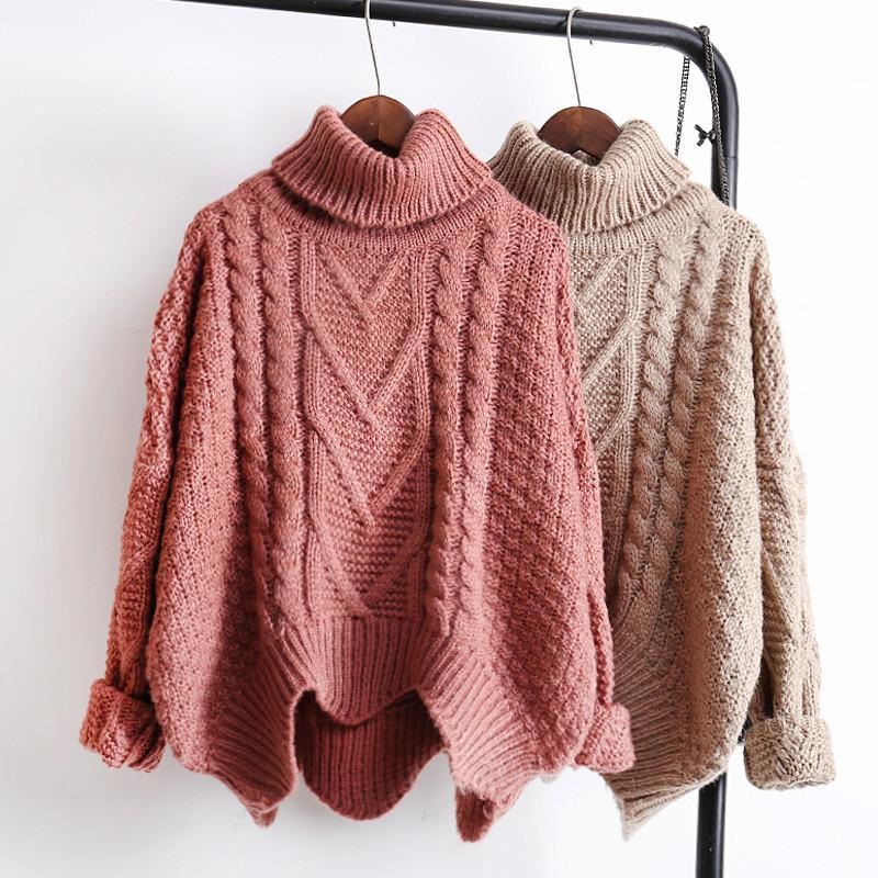 itgirl-shop-sale-front-thick-knit-braid-lines-earth-colors-warm-sweater-free-size-pink-29381867700259