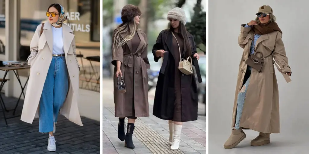استایل پاییزی با پالتو بلند