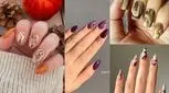 طرح‌های ناخن زیبا و شیک مرمری پاییزی