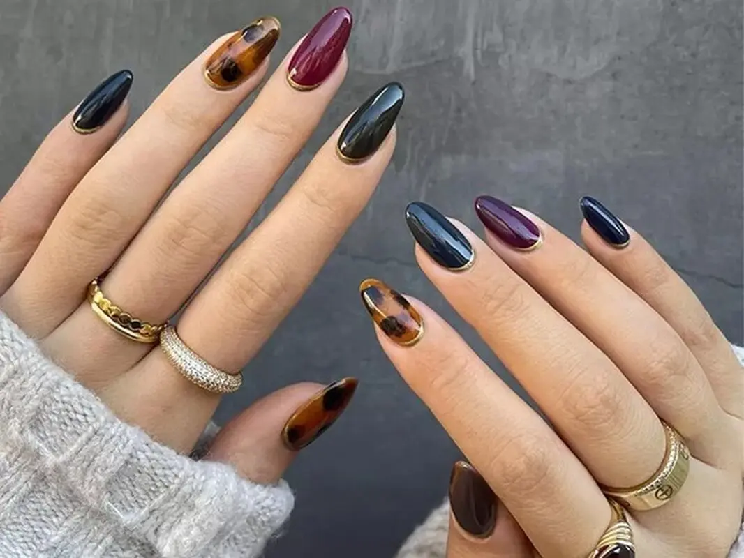 10 ایده طراحی ناخن با رنگ تیره، طراحی زیبا و جذاب