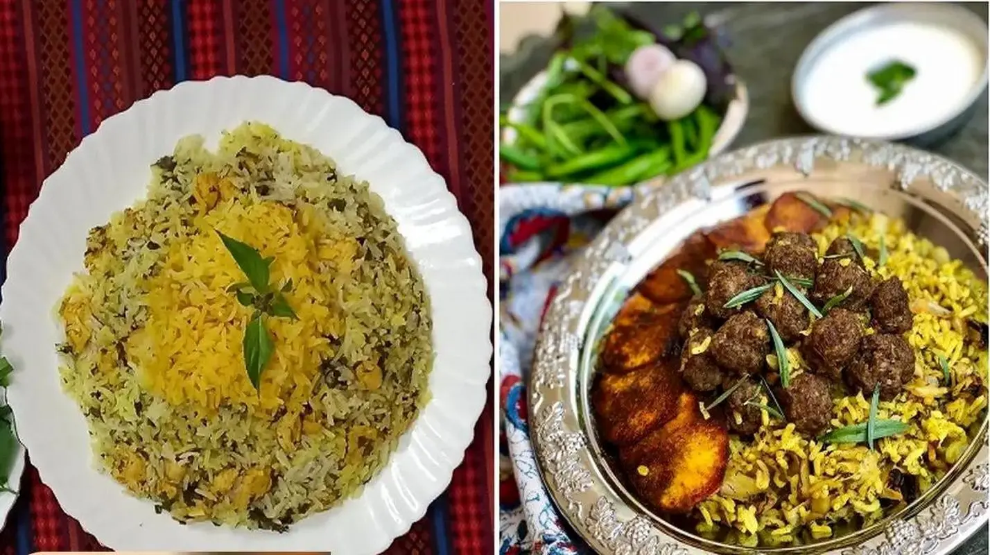 آموزش پخت ریحان پلو با گوشت