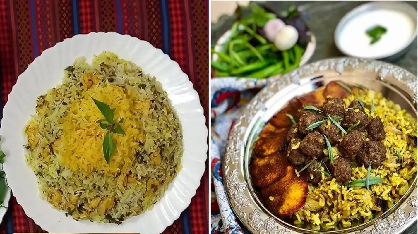آموزش پخت ریحان پلو با گوشت