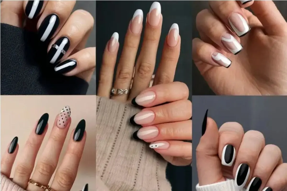 شیک و باکلاس مثل دیزاین سیاه و سفید ناخن! (تصاویر)