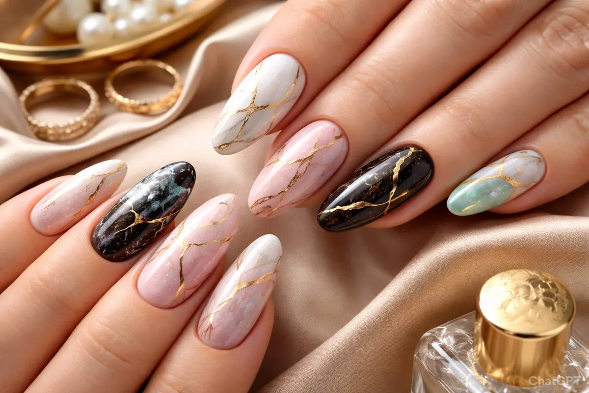 طرح ناخن ماربل؛ ترکیب هنر و ظرافت برای دستانی شیک
