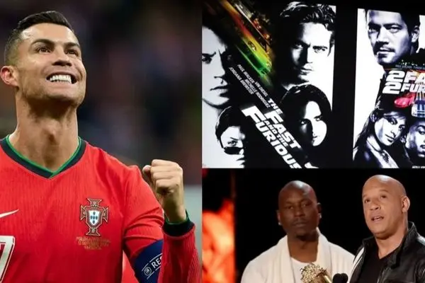 حضور رونالدو در پشت صحنه «سریع و خشن» غوغا کرد / کریس هنرپیشه این فیلم میشود؟ (عکس)