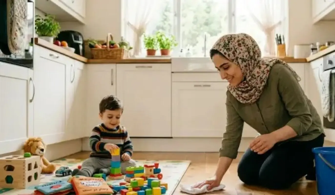 نظافت خانه با کودک؛ راهنمای ایمن و عملی برای خانواده‌های ایرانی