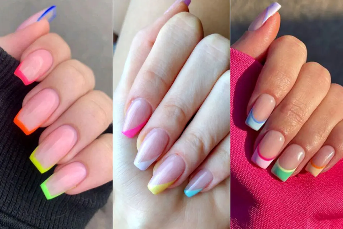 زیباترین مدلهای فرنچ ناخن رنگی، شیک و باکلاس