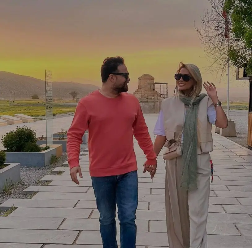 سالگرد عاشقانه بابک جهانبخش و همسر دومش / خواننده معروف در آغوش همسرش + عکس