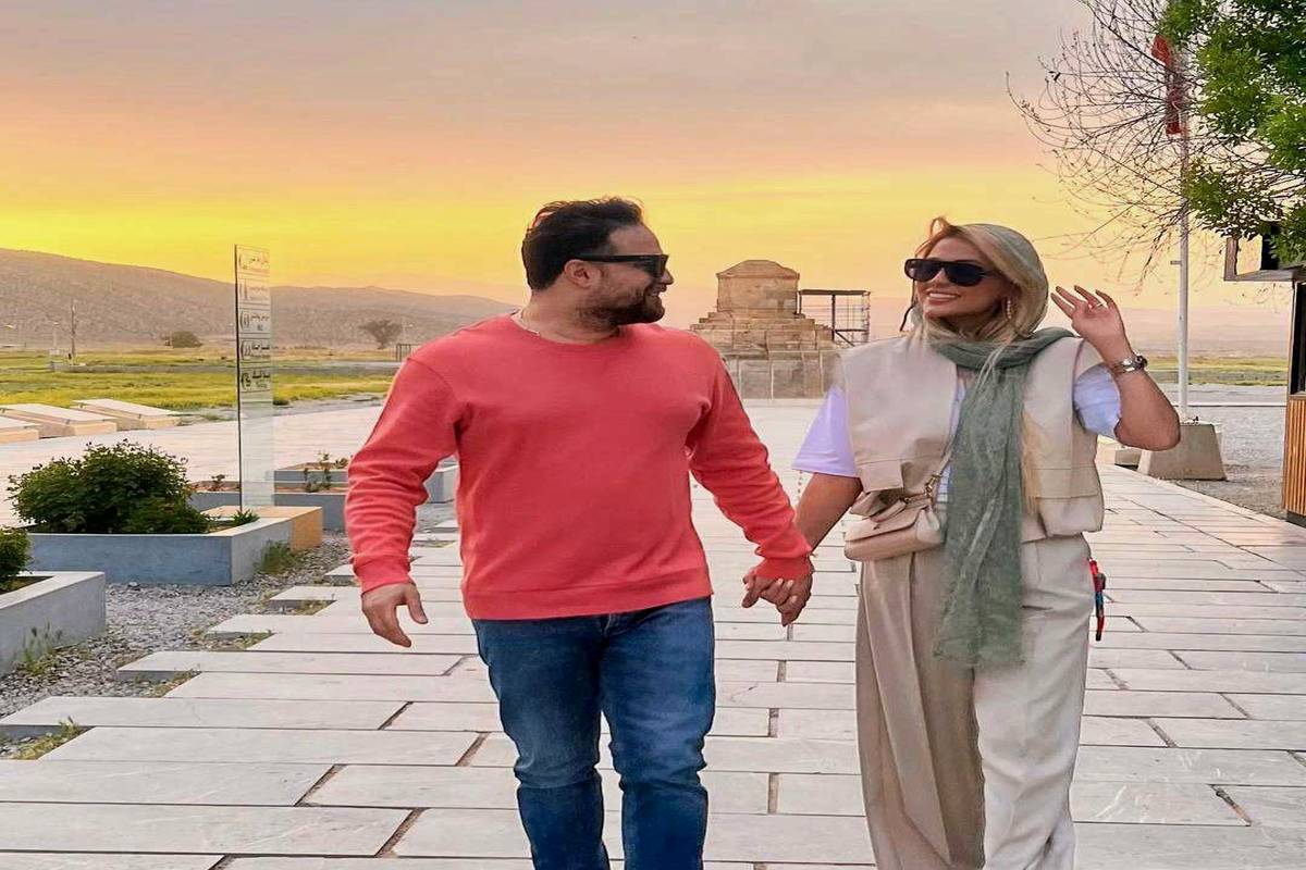 سالگرد عاشقانه بابک جهانبخش و همسر دومش / خواننده معروف در آغوش همسرش + عکس