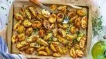غذای خوشمزه با سیب زمینی بدون گوشت و مرغ 