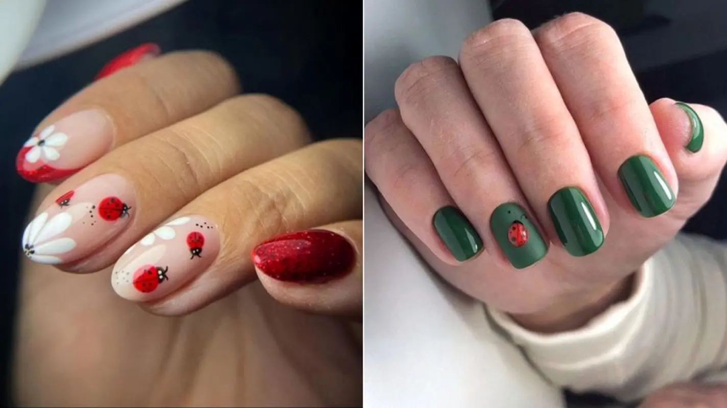 ایدههای جذاب برای طراحی ناخن با طرح کفشدوزک