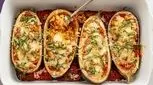 طرز تهیه بادمجان شکم پر رژیمی بدون گوشت، لذیذ و خوشمزه