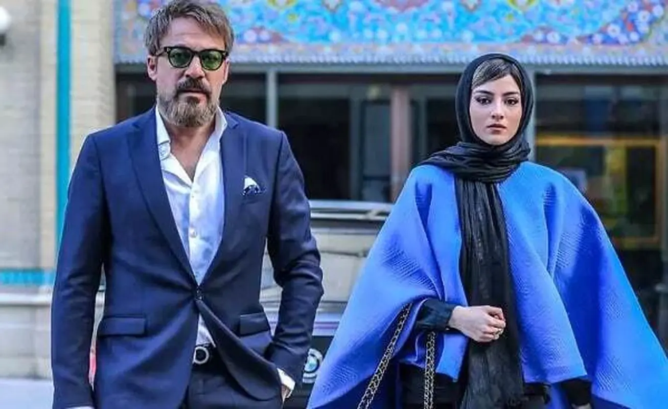 قاب جذاب و دوستانه امیر آقایی و پردیس پورعابدینی در پشت صحنه سریال جدید