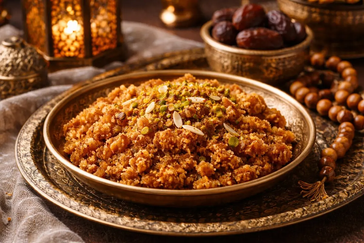حلوای اوماج؛ انتخابی مقوی و سنتی برای افطار ماه رمضان