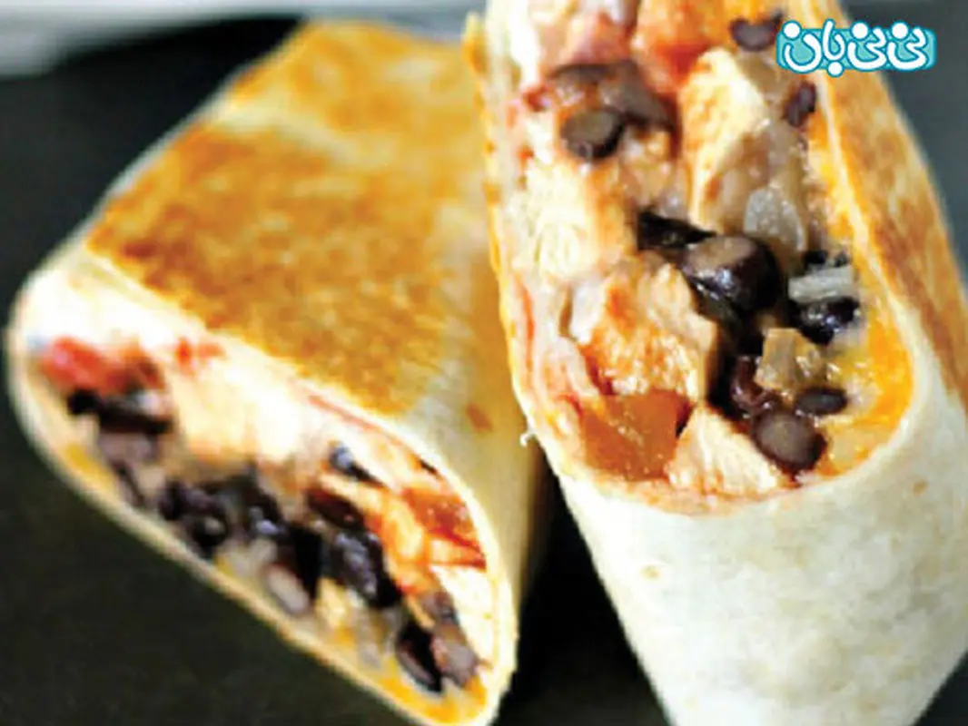 غذاهای خوشمزه برای بچه ها، بوریتوی مرغ