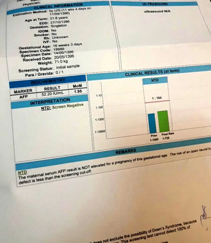 غربالگری مرحله دوم، تفسیر جواب