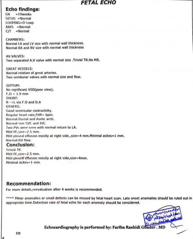 اکو قلب جنین، آیا نرمال است؟