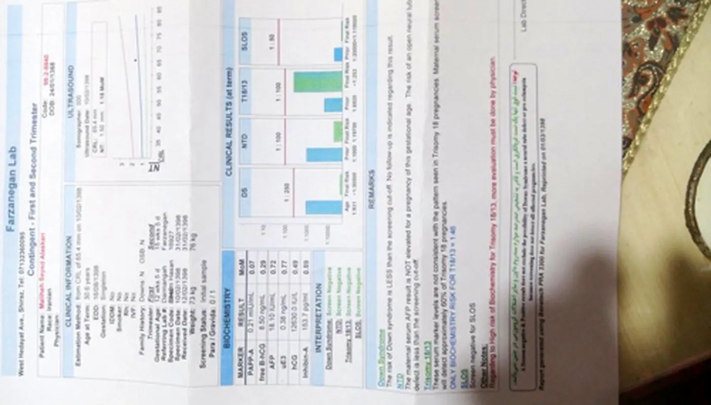 آزمایش غربالگری بارداری، ریسک بالا را نشان می دهد؟