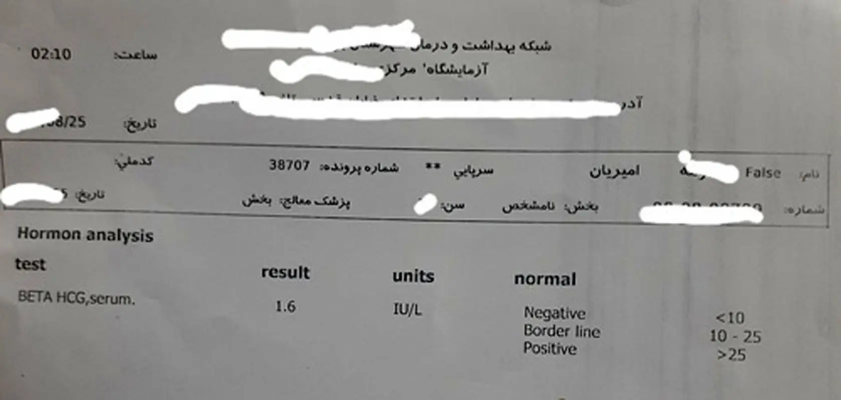 نتیجه تست بتا، آیا منفی است؟