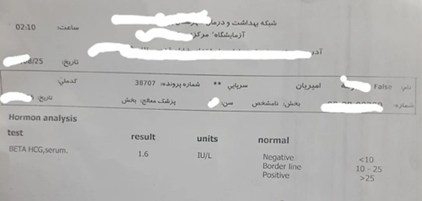 نتیجه تست بتا، آیا منفی است؟