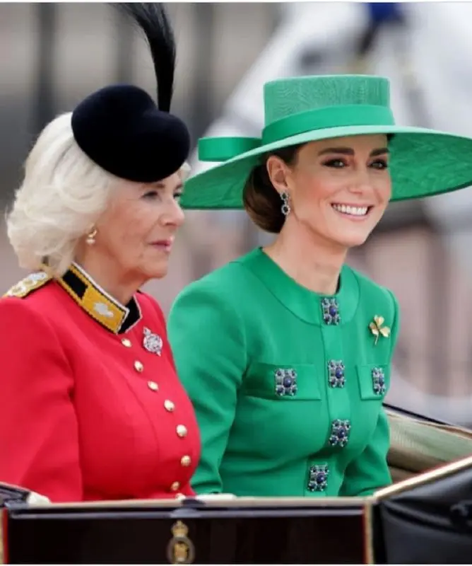 استایل سبز تحسین برانگیز ملکه آینده انگلیس/ درخشش کیت میدلتون در جشن تولد شاه