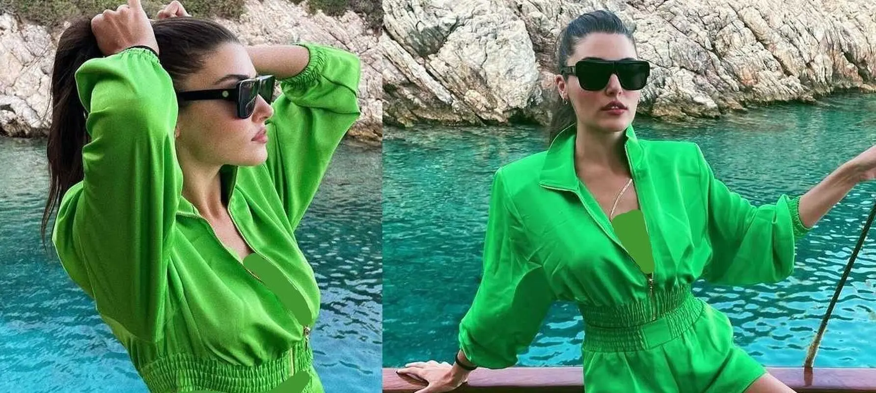 عکسهای جنجالی خانم بازیگر این بار در قایق تفریحی اش!