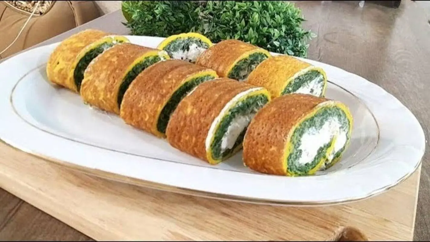 رولت اسفناج یک پیش‌غذای محبوب و مجلسی