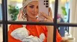 سلفی تازه همسر بهرام رادان با نوزاد پشت به تصویر!