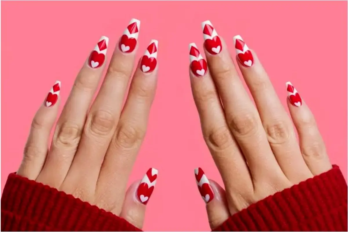 دیزاین های قلبی و مسحورکننده برای ناخن های شما! (تصاویر)