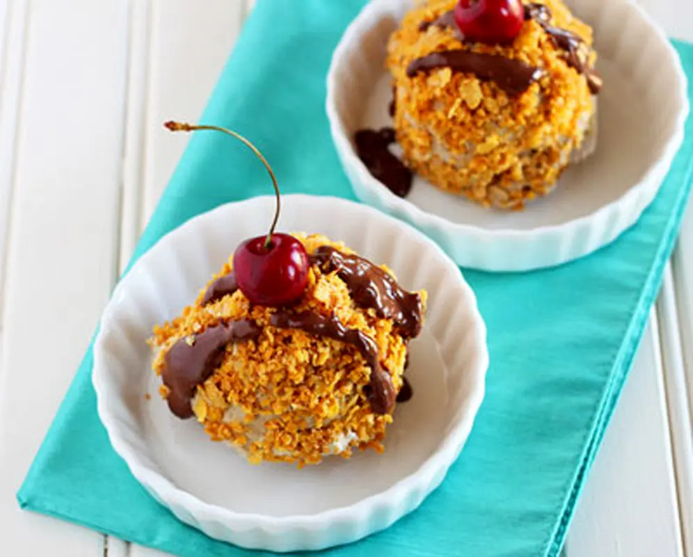 دسر برای کودکان، بستنی سرخ شده