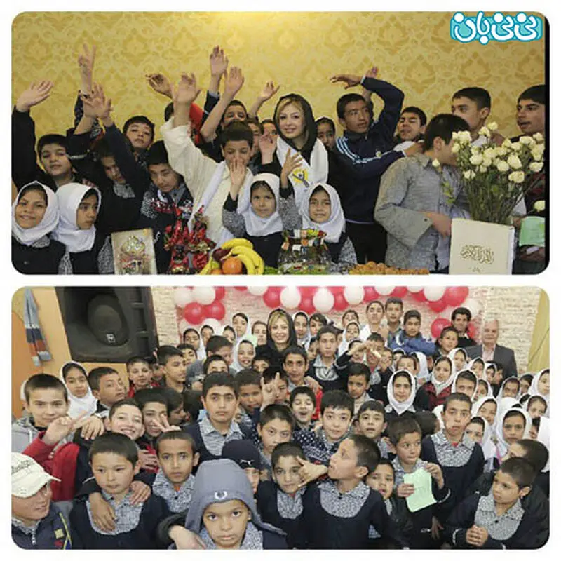 عکس نیوشا ضیغمی، کنار کودکان کار