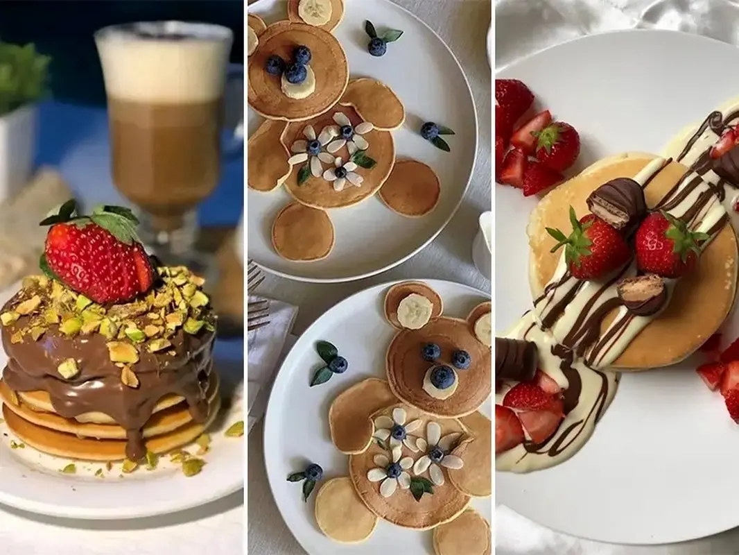 پنکیکهای رنگارنگ و جذاب برای صبحانهای دلچسب
