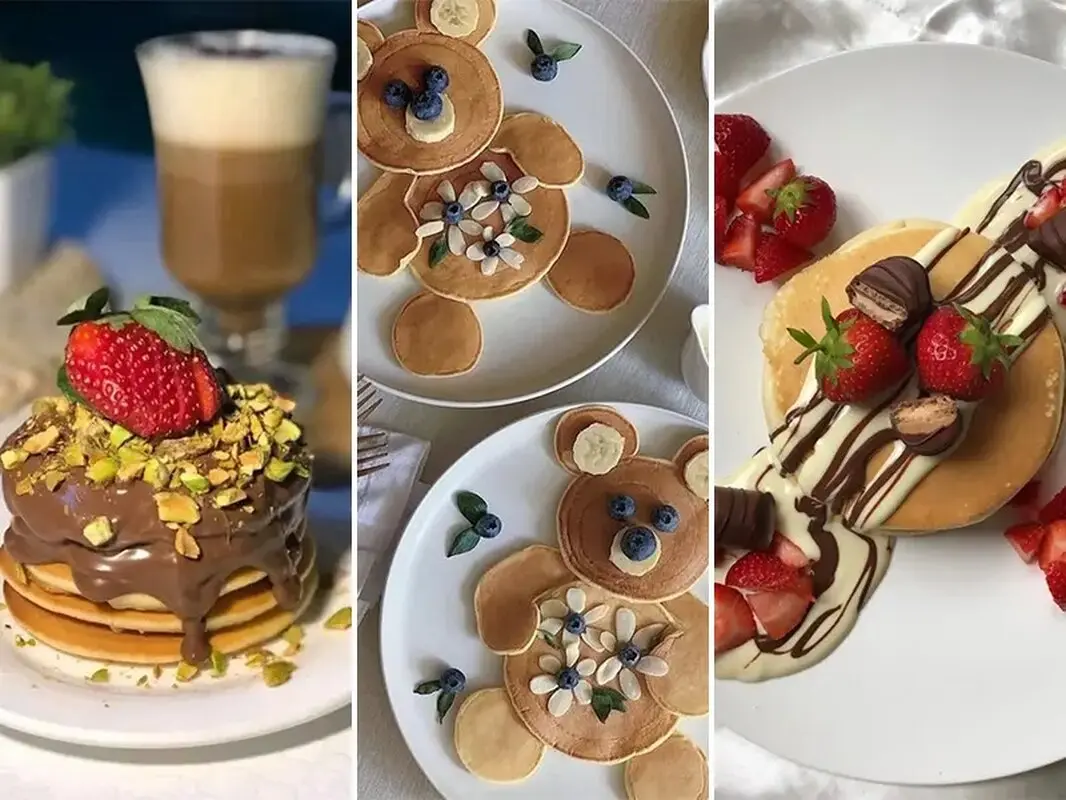 پنکیک‌های رنگارنگ و جذاب برای صبحانه‌ای دلچسب
