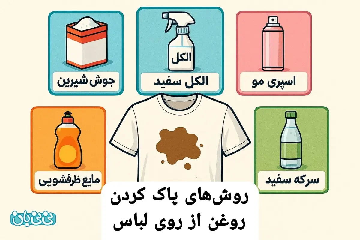 ۸ روش‌ موثر برای پاک کردن لکه روغن از روی لباس