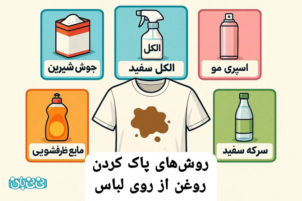 ۸ روش‌ موثر برای پاک کردن لکه روغن از روی لباس