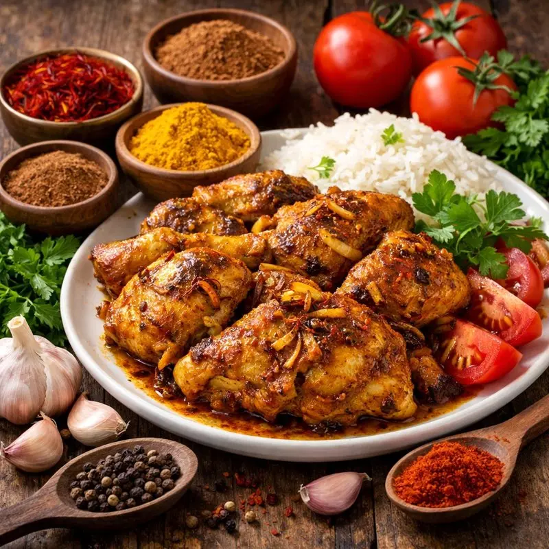 خوراک مرغ با ادویه‌های ایرانی | طعمی اصیل، سالم و خانگی