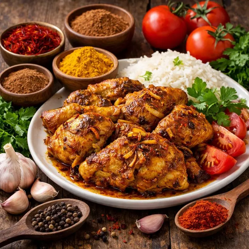 خوراک مرغ با ادویه‌ های ایرانی | طعمی اصیل، سالم و خانگی